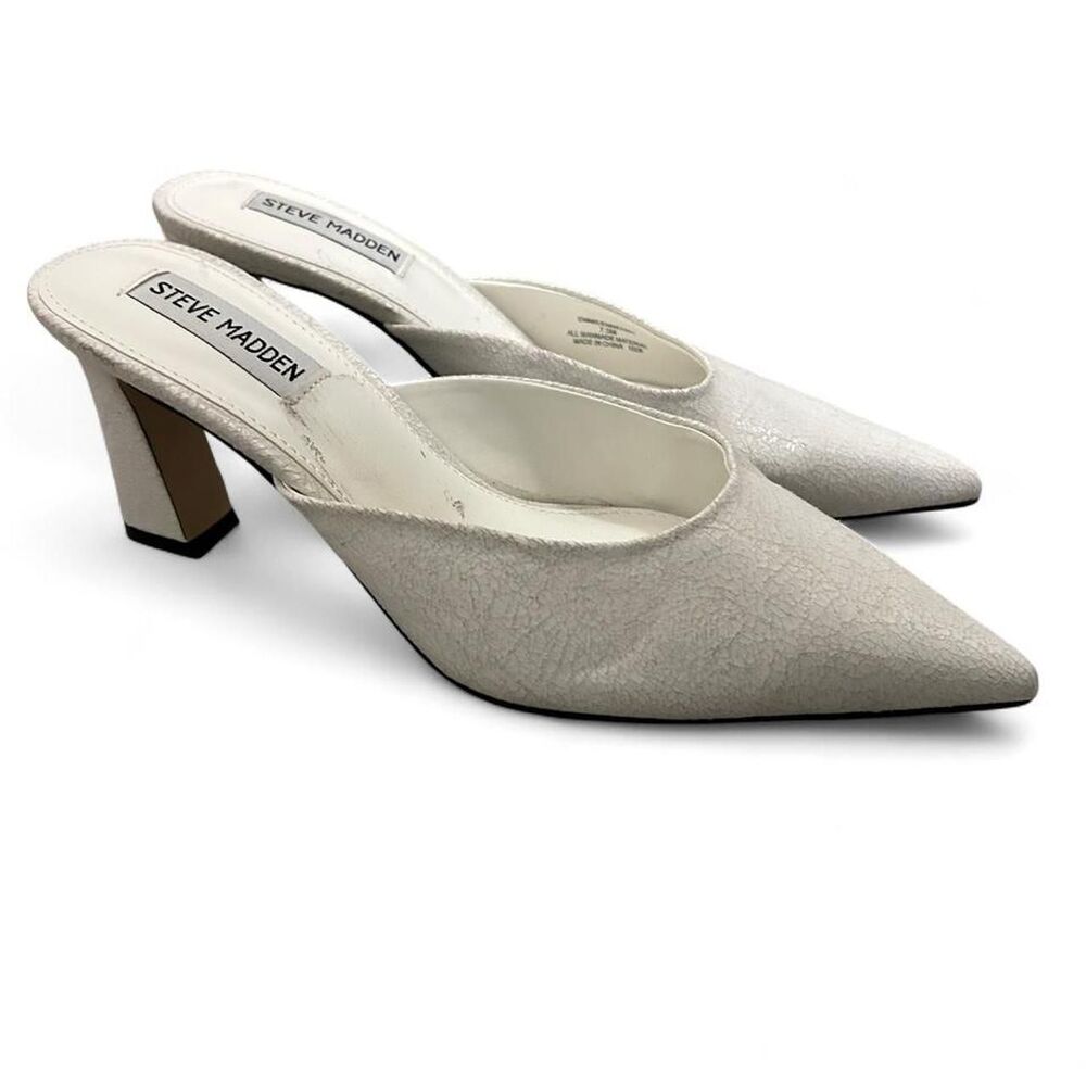 Steve-madden Women's Cream and White Mules